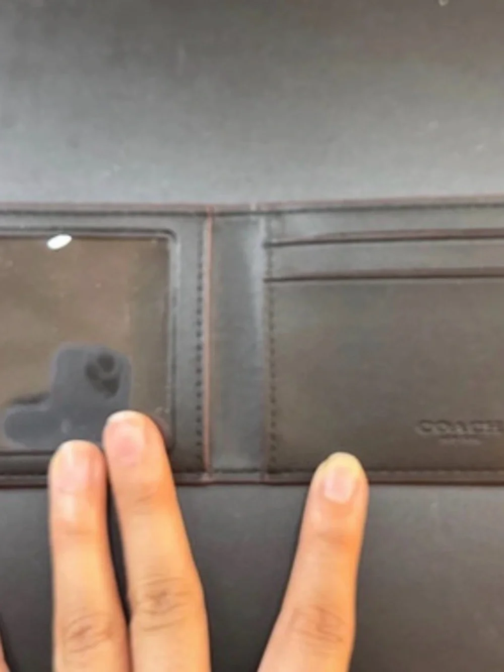 Men's coach Black Signature Pattern Card Holder Wallet